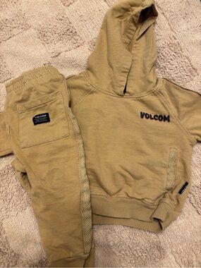 Volcom Kids Tan Hoodie & Joggers Set - Olive Tan
